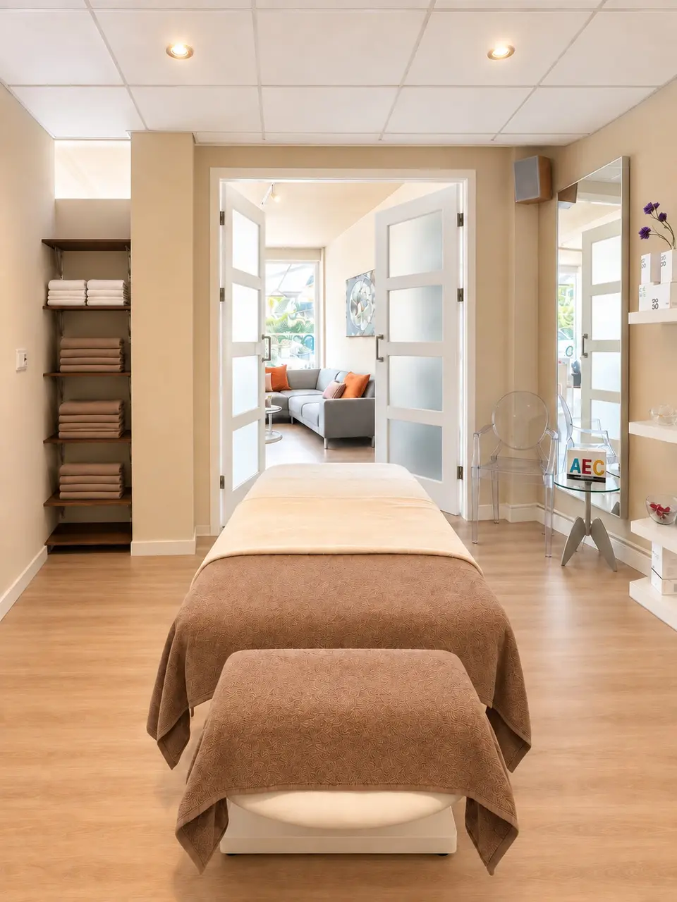 Treatment room at L'Ocean Skin Institute in Bussum